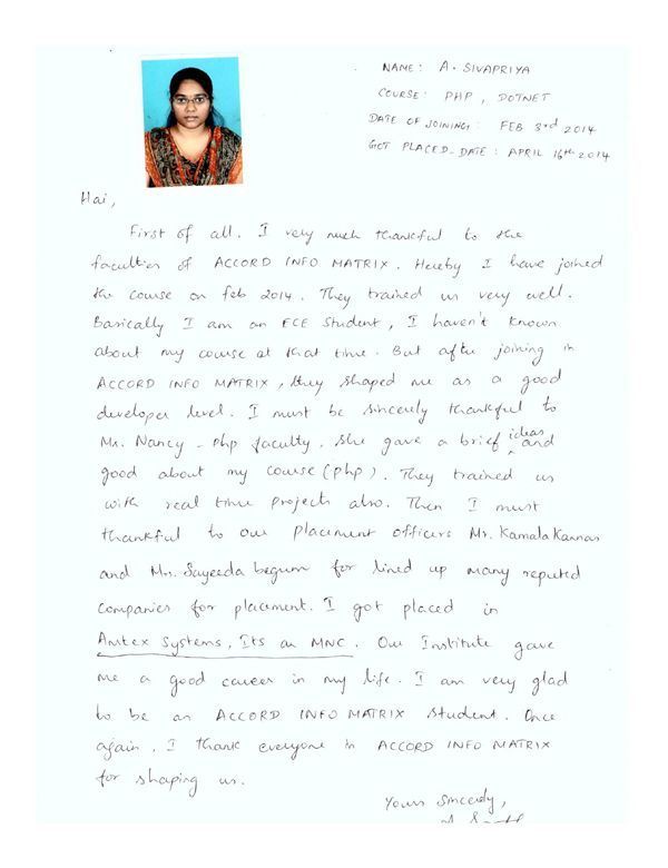 Dot Student Testimonial