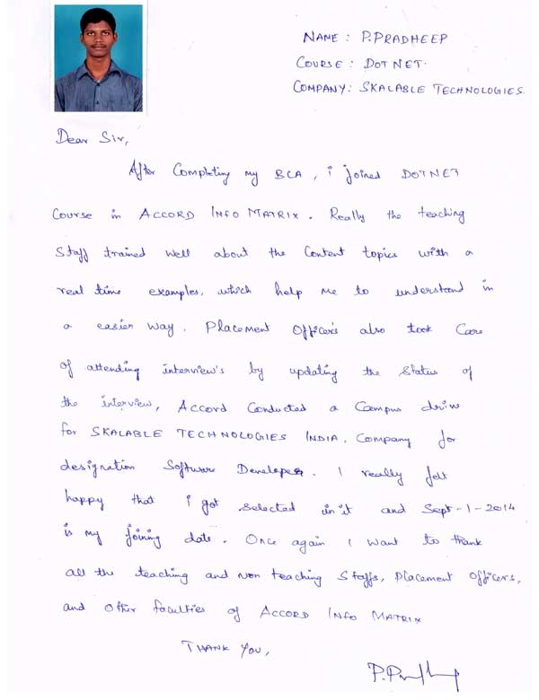 Dot Student Testimonial