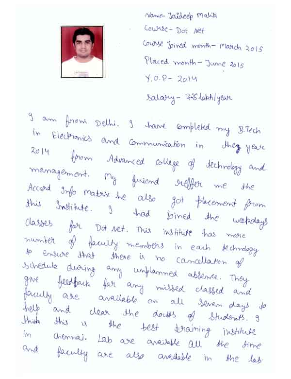 Dot Student Testimonial