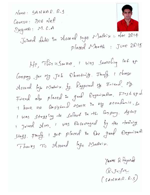 Dot Student Testimonial