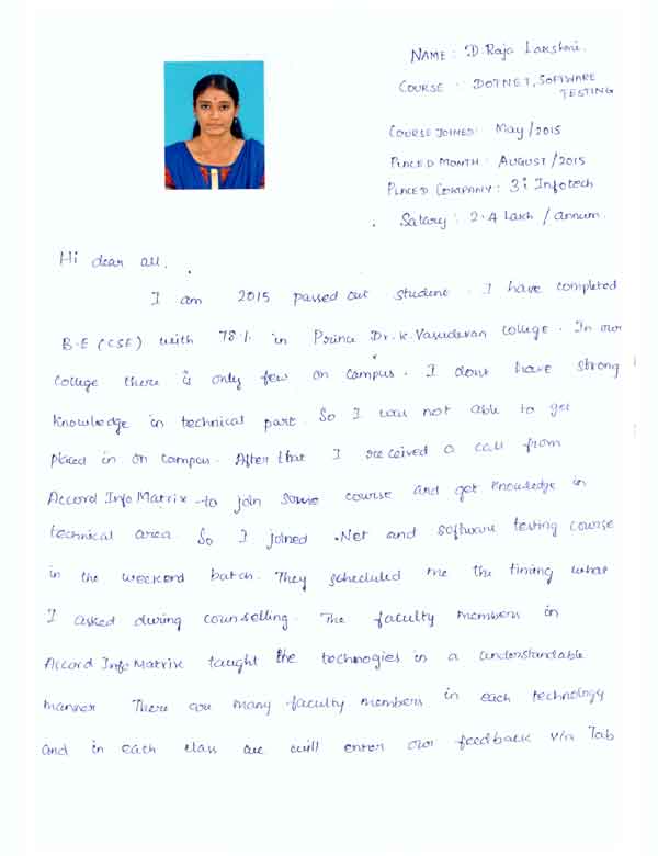 Dot Student Testimonial