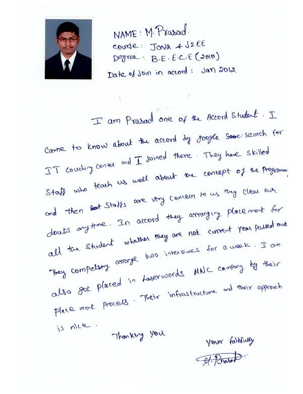 JAVA Student Testimonial