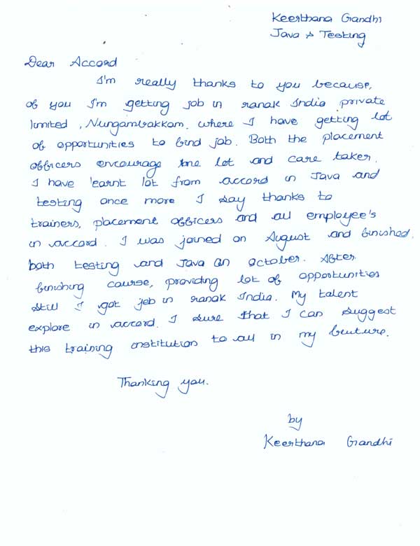 JAVA Student Testimonial