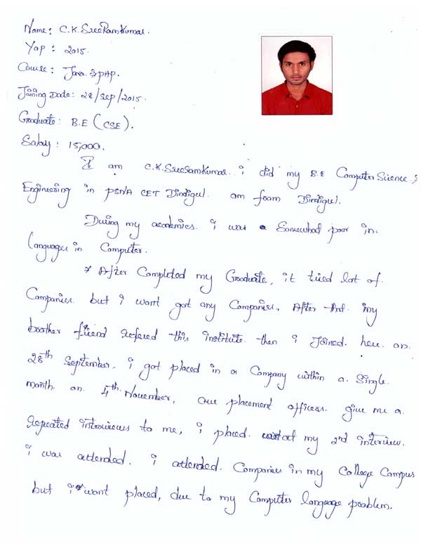 JAVA Student Testimonial