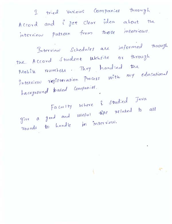 JAVA Student Testimonial