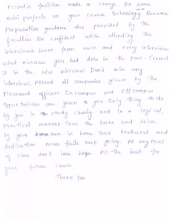 JAVA Student Testimonial