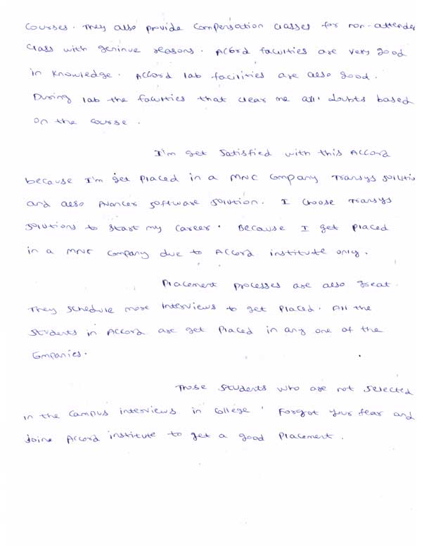 JAVA Student Testimonial