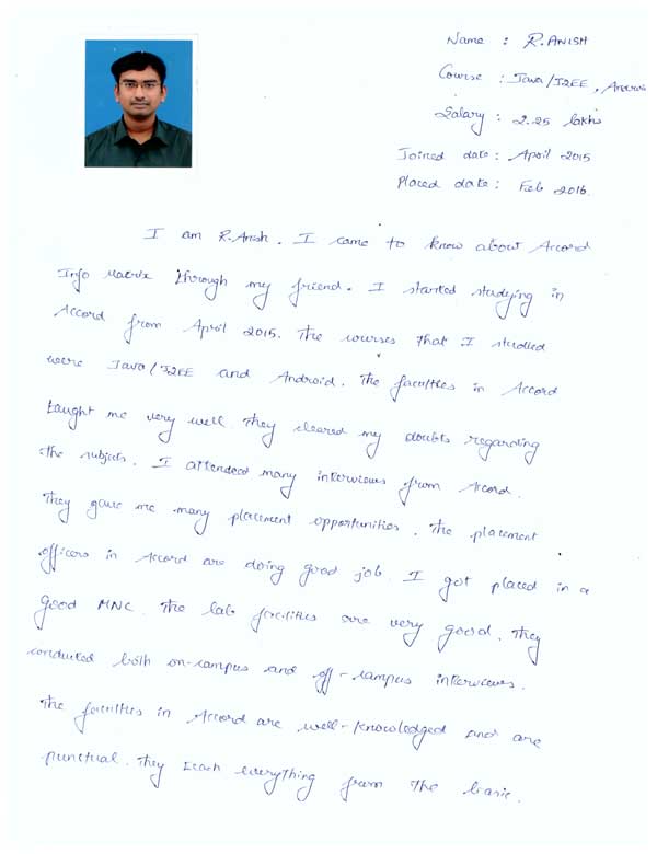 JAVA Student Testimonial