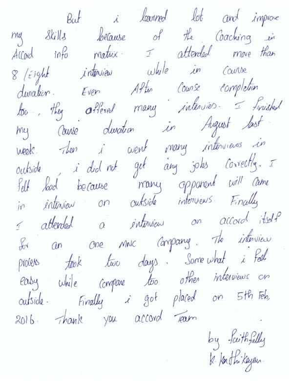 JAVA Student Testimonial