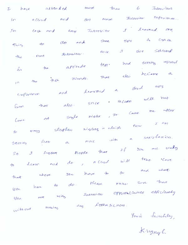 JAVA Student Testimonial