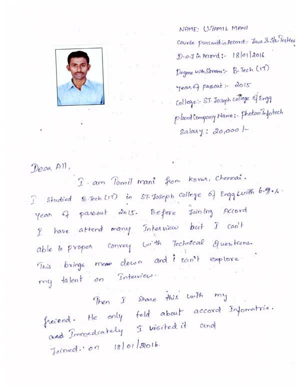 JAVA Student Testimonial