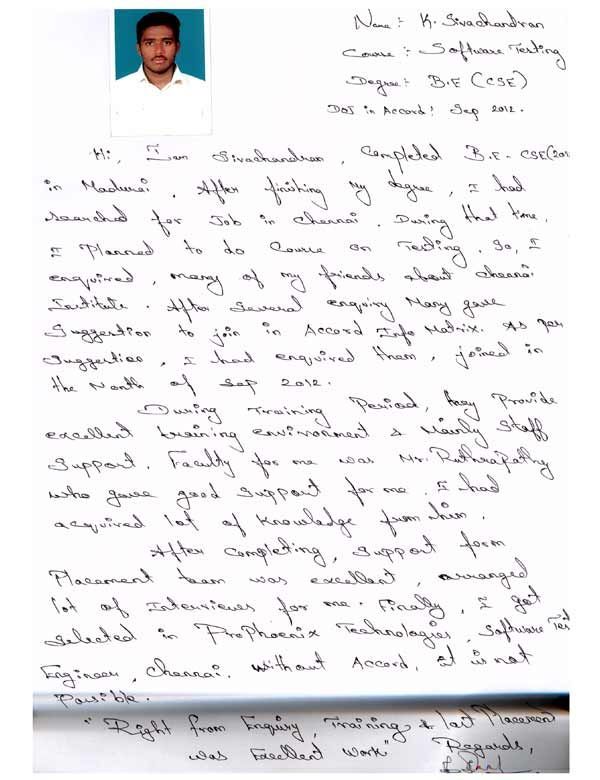 Testing Student Testimonial