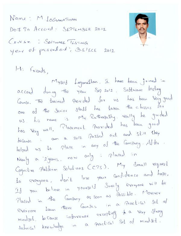 Testing Student Testimonial