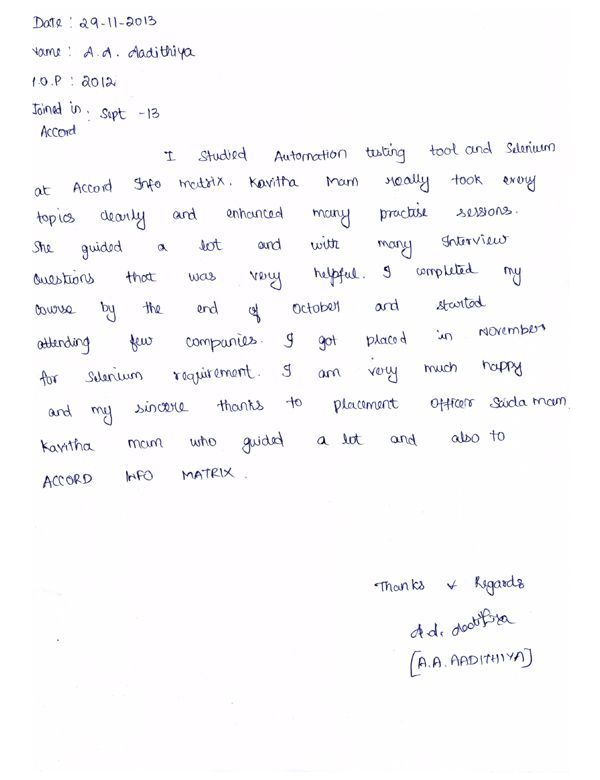 Testing Student Testimonial