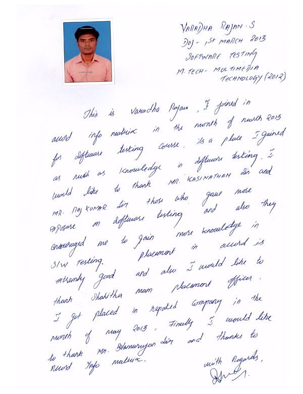 Testing Student Testimonial