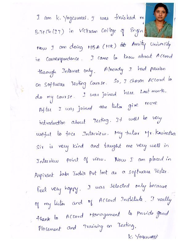 Testing Student Testimonial