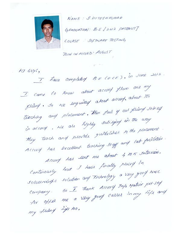 Testing Student Testimonial