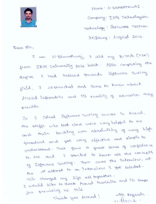 Testing Student Testimonial