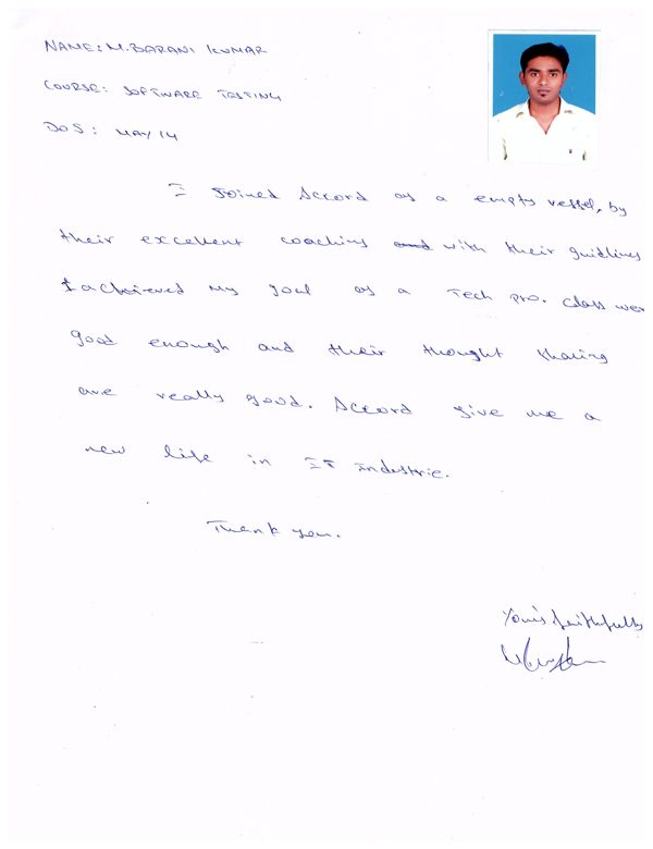 Testing Student Testimonial