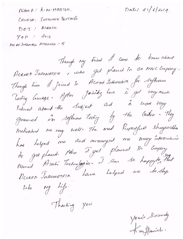 Testing Student Testimonial