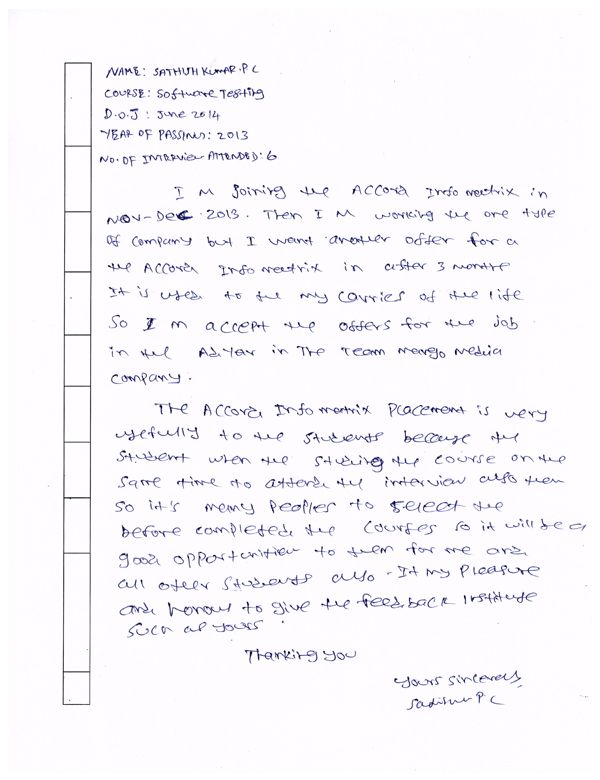 Testing Student Testimonial