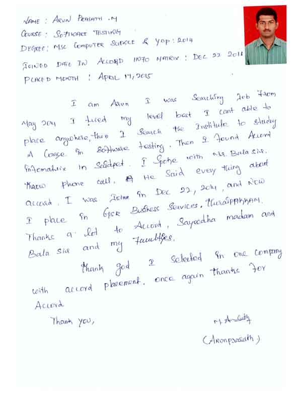 Testing Student Testimonial