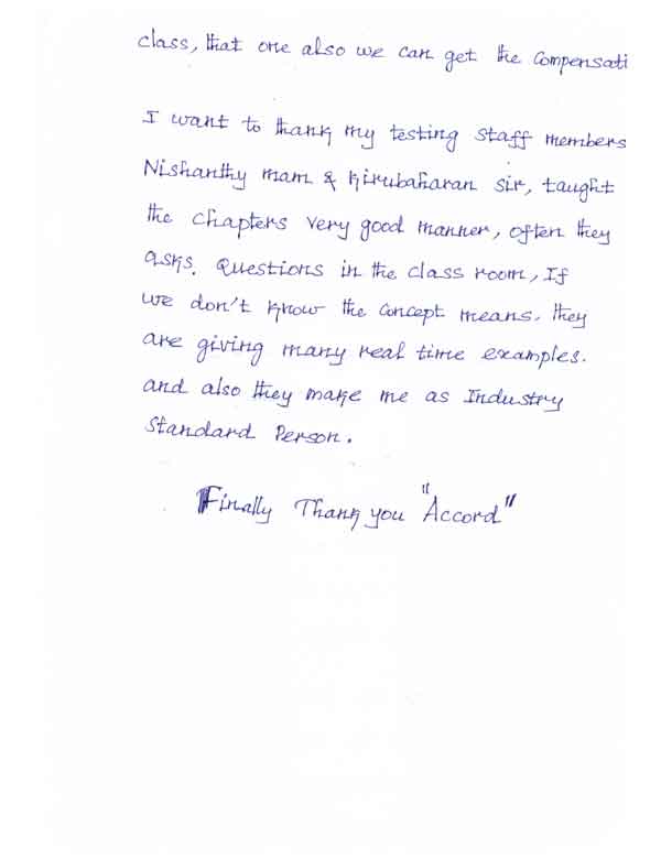 Testing Student Testimonial