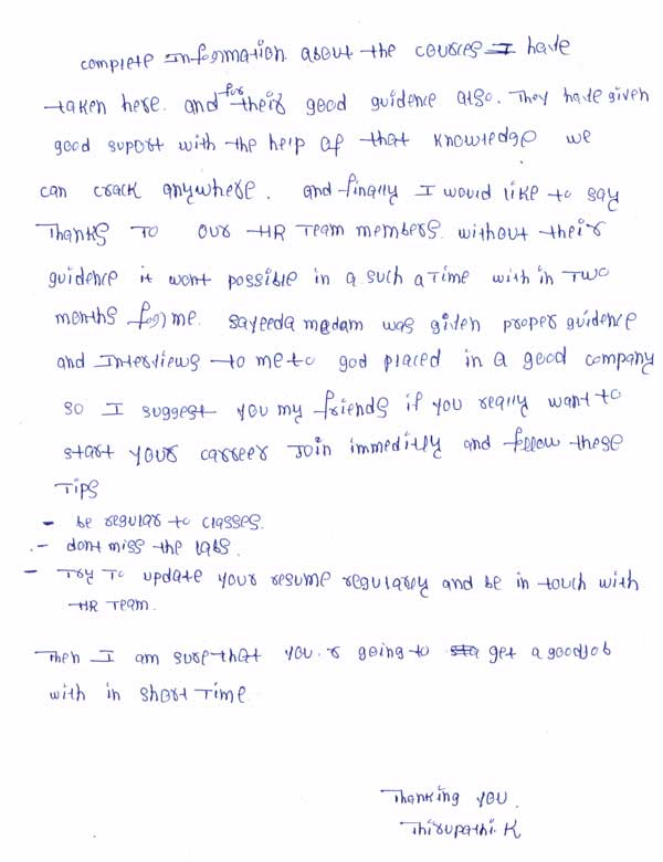 Testing Student Testimonial