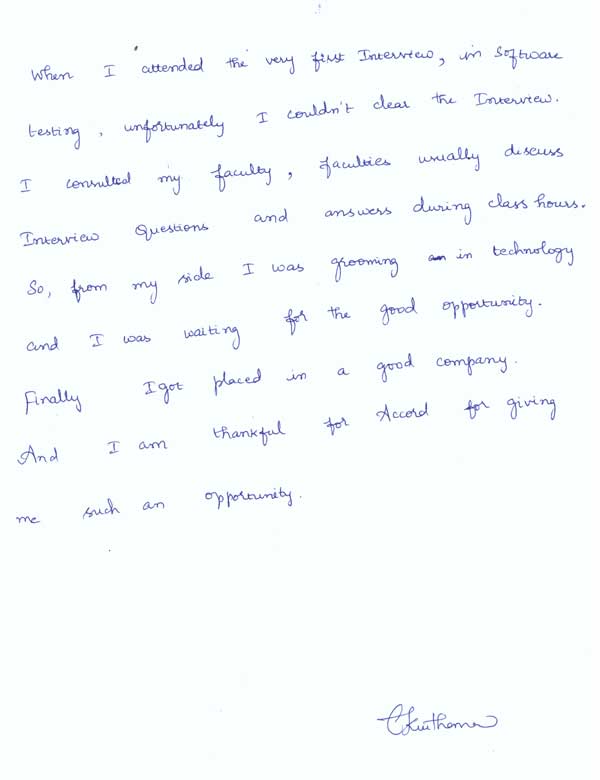 Testing Student Testimonial