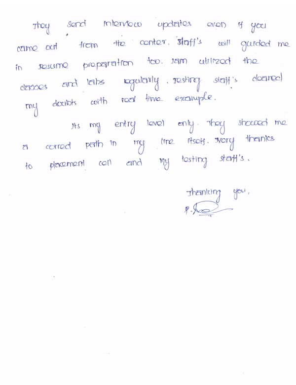 Testing Student Testimonial