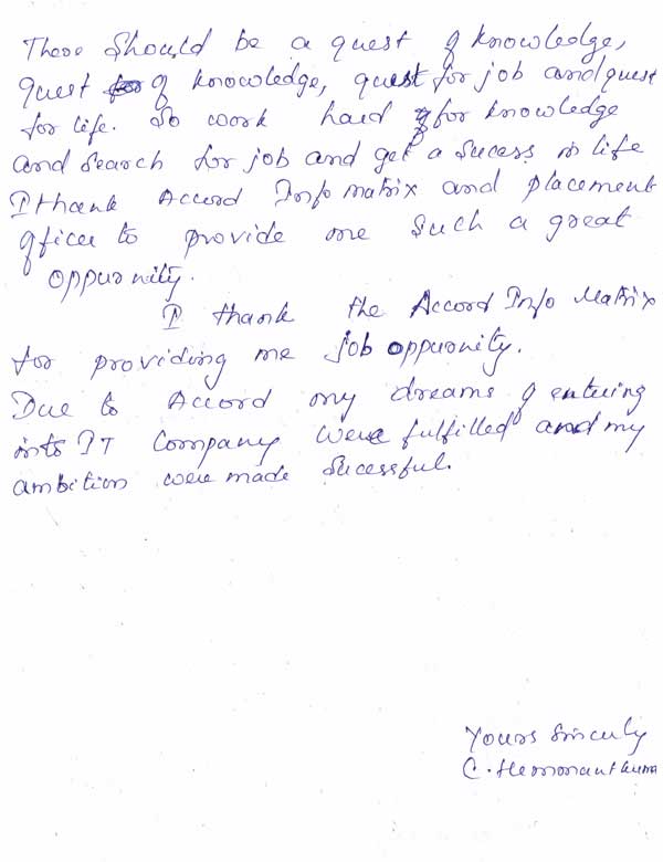 Testing Student Testimonial